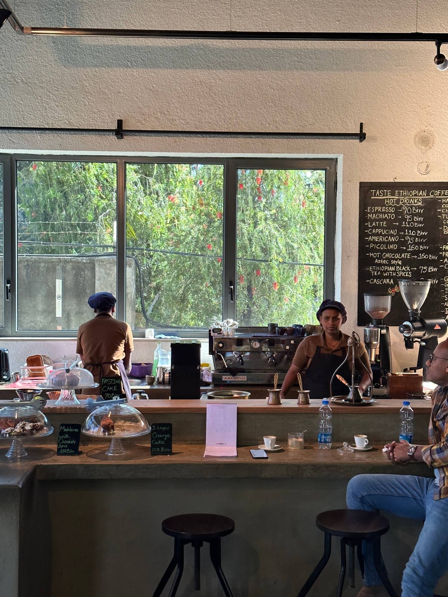 The counter at Galani Coffee in Addis Ababa